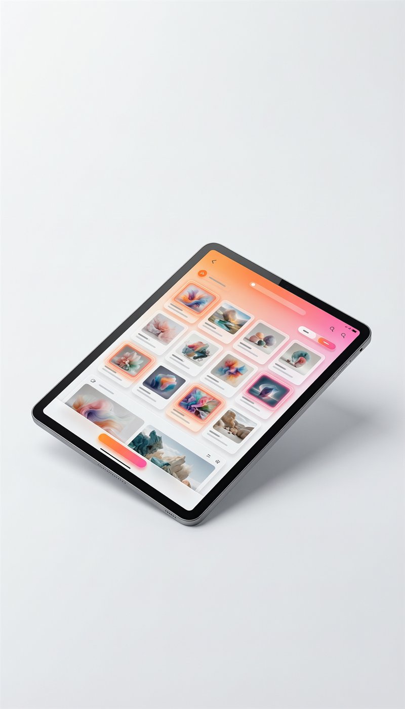 Vertical mobile product interface generated with Qwen Image